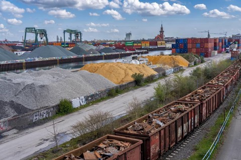 Port of Dortmund, Container Terminal Dortmund CTD, trimodal terminal, transport by rail, road and