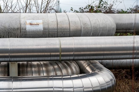 District heating pipelines, Hertener Stadtwerke, transfer point at the former Schlägel & Eisen