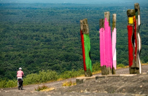 The Haniel spoil tip, 185 metre high spoil tip, at the Prosper Haniel mine, closed in 2019, artwork