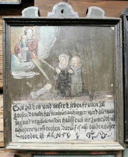 Votive pictures, votive tablets on the walls of the chapel of grace inside the church, pilgrimage
