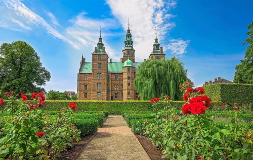 Famous Rosenborg castle, one of the most visited tourist attractions in Copenhagen