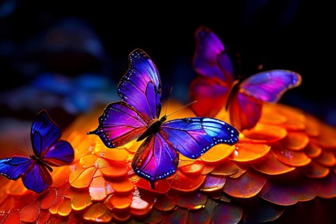 Abstract piece inspired by the iridescent scales of a butterfly highlighting how nature influences