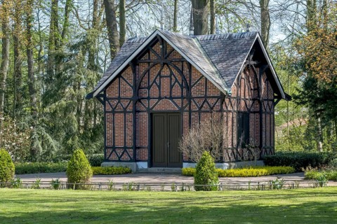 Teehaus im Schlosspark, Ahaus, Münsterland, North Rhine-Westphalia, Germany, Europe