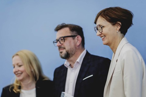 (L-R) Christine Streichert-Clivot, Minister of Education and Culture of the Saarland, Kai Maaz,