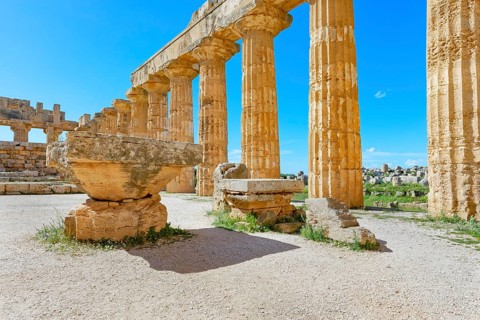 Temple of Hera or Temple E, Selinunte Archaeological Park, Selinunte, Trapani district, Sicily,