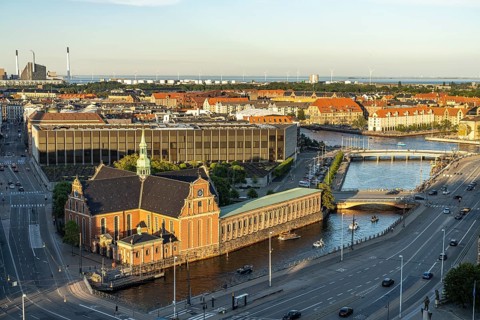 The Evangelical Lutheran Holmens Church, Holmens Canal and the National Banks in Copenhagen,