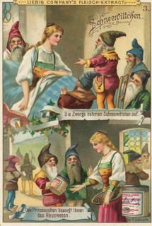 Picture series German fairy tales, Snow White, Liebig picture, digitally restored reproduction of a
