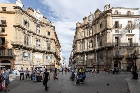 Palermo Old Town, Quattro Canti, Sicily, Italy, Europe