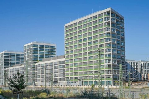 Europacity office building, right SAP Berlin, George-Stephenson Straße, Quartier Heidestraße,