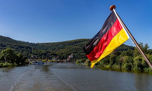 View of Miltenberg, with the parish church of St James and the castle, Lower Franconia, Bavaria,
