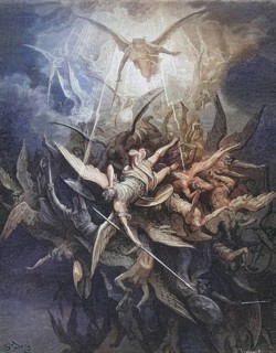 Illustration by Gustave Dore (1832-1883) for Paradise Lost, The Paradise Lost, published in 1667,