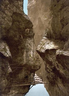 Lutschinen, Aareschlucht, Berner Oberland, Schweiz, Historische, digital restaurierte Reproduktion
