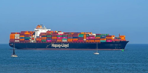 Container ship, containership Hudson Express of the Hapag-Lloyd AG shipping and container