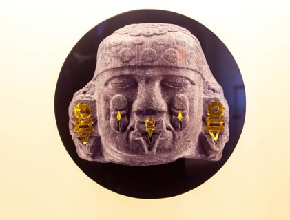 Sculpture of Coyolxauhqui, Goddess of the Moon, archaeological site and museum of Templo Mayor,