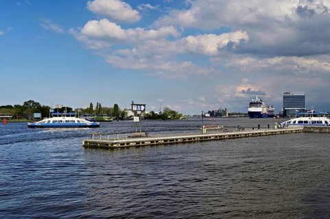 Cruise ship Celebrity Silhouette and Mövenpickhotel, Amsterdam, Province of North Holland,