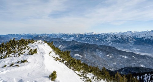 Summit of the Simetsberg, mountain panorama, Estergebirge, Bavarian Prealps, Bavaria Germany