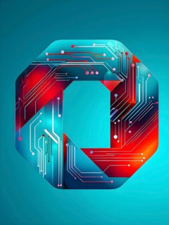 Looping animation of interlocking geometric shapes that morph into circuits, symbolizing AI logic