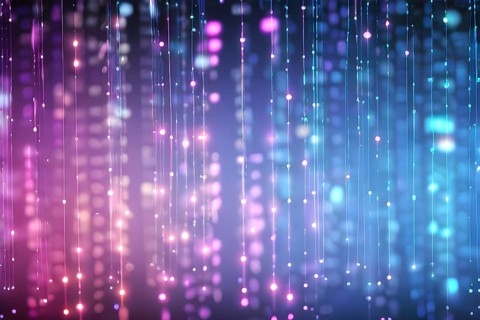Abstract animation of binary code cascading down like digital rain, representing data insights,