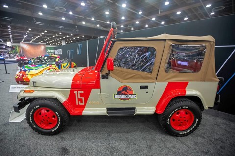 Detroit, Michigan USA - 10 January 2025 - A 1993 Jeep Wrangler used in the Jurassic Park movie. It