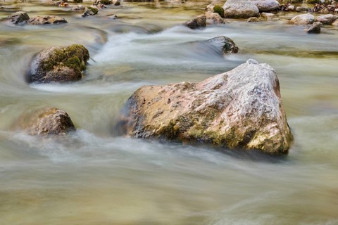 Ramsauer Ache River, Rocks, Berchtesgadener Land, Bavaria, Germany, Europe