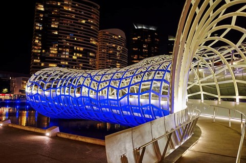 Landscape of Webb Bridge in melbourne city at spring, Australia, Oceania