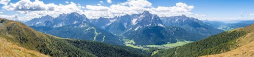 Alpine panorama, Carnic High Trail, view from the Carnic main ridge to the Sesto Dolomites, Carnic