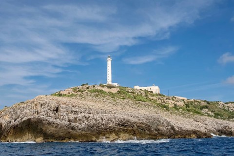 Faro di Leuca, Santa Maria di Leuca lighthouse, Leuca, province of Lecce, Apulia, Salento, Italy,