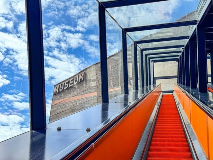 Escalator to the Ruhr Museum in the former coal washing plant at the Zollverein Coal Mine