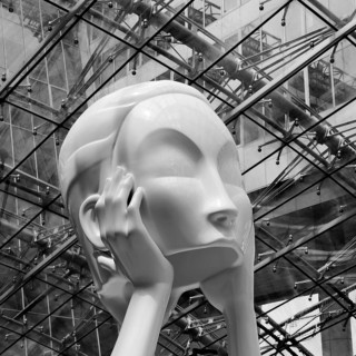 Sculpture entitled Immaterielles by the artist Andreas Schmitten, long-distance railway station,
