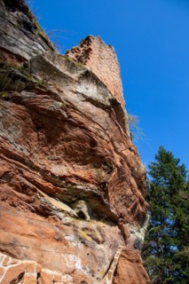 Breitenstein castle ruins in the Elmstein valley (Palatinate Forest, Germany)