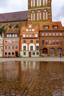 The historic old town of Stralsund, UNESCO World Heritage Site, town hall, towers of the