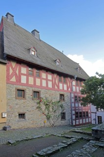 Historic half-timbered house Römer 2-4-6 built in 1289, oldest half-timbered house in Germany,