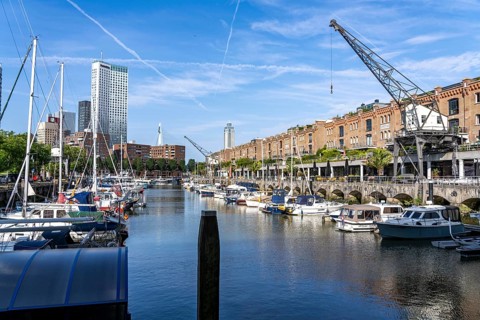 Rotterdam Marina, gastronomy, nightlife district, pleasure craft harbour, sailing boats, motor