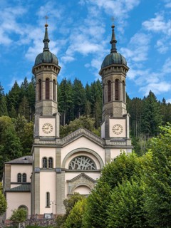 Building, church, catholic church, St. Johannes Baptist, Todtnau, Black Forest, Germany, Europe