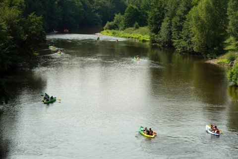 Canoeing on the Allier River in Chilhac, Haute-Loire, showcasing a popular outdoor activity in