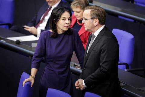 (L-R) Annalena Bärbock, Federal Minister for Foreign Affairs, and Boris Pistorius, Federal Minister