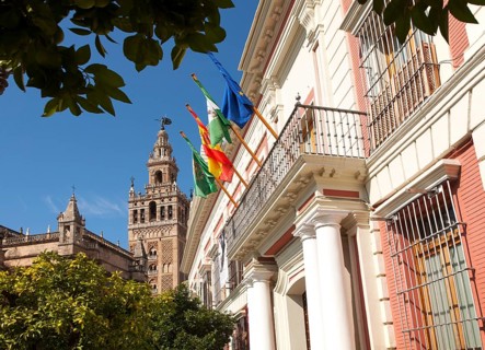 La Giralda tower of the cathedral originally built as a Moorish minaret in the twelfth century,