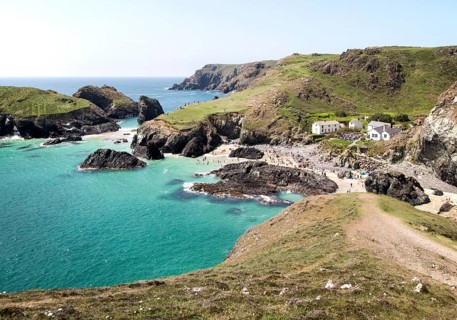 Coastal scenery, Kynance Cove, Lizard peninsula, Cornwall, England, UK