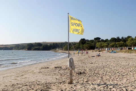 Early morning quiet at Knoll beach, Studland Bay, Swanage, Dorset, England, UK