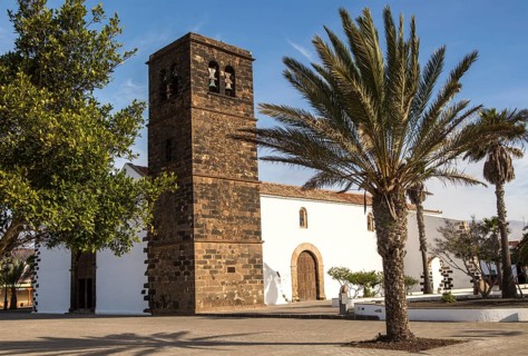 Historic church in village of Oliva, Fuerteventura, Canary Islands, Spain, Europe