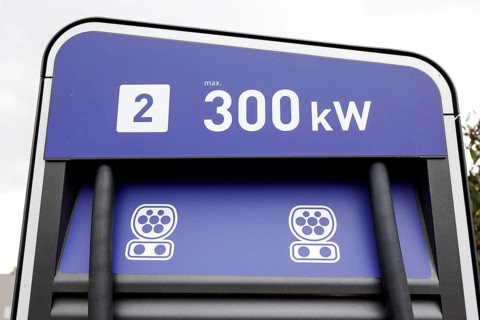 E-charging station with 300 kW for electric vehicles, Berlin, 11/09/2022