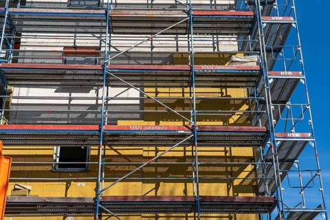 Residential construction, new construction of a residential complex, shell construction, partly