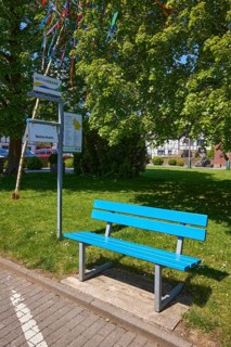 Carpooling bench in the Schönau district, Bad Münstereifel, Eifel, Euskirchen district, North