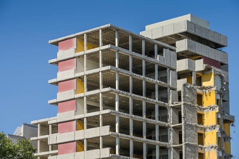 Demolition and remediation of an office building, An der Urania, Kurfürstenstraße, Schöneberg,