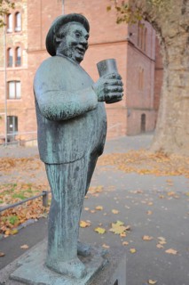 Sculpture Schoppenstecher as a symbol for wine drinker with wine cup, wine culture, cup, male