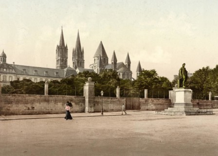 Caen. Abbaye aux Hommes, France, c. 1890, Historic, digitally restored reproduction from a 19th
