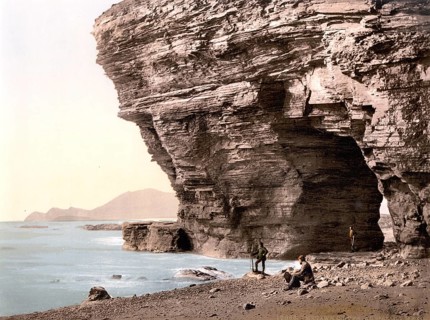 Menawn Cliffs, Achill, County Mayo, Ireland, Historical, digitally restored reproduction from a