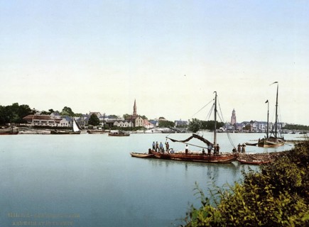 The City and the Rhine, Arnhem, Arnhem, Holland, ca 1895, Historical, digitally restored