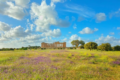 Temple of Hera or Temple E, Selinunte Archaeological Park, Selinunte, Trapani district, Sicily,