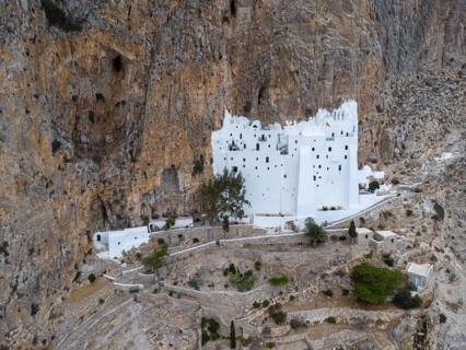 Panagia Chozoviotissa, Orthodox rock monastery on the Greek Cyclades island of Amorgos, is said to